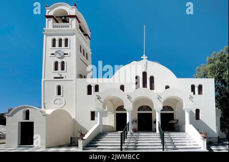 L'église de la ville d'Emporio, île de Santorin, Grèce Banque D'Images