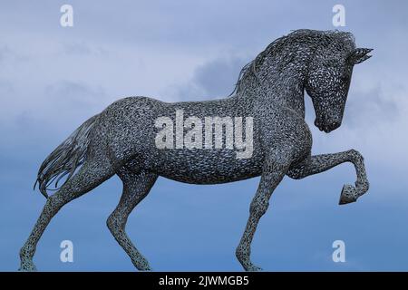 Gingembre le cheval par Andy Scott, Greenock Banque D'Images