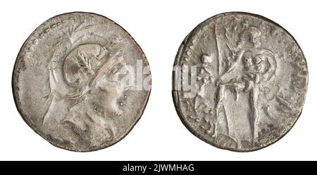 denarius. Publicius Malleolus, C. (fl. 96 c.a. ?; 80 a.C.), responsable monétaire, Republika Rzymska, émetteur Banque D'Images