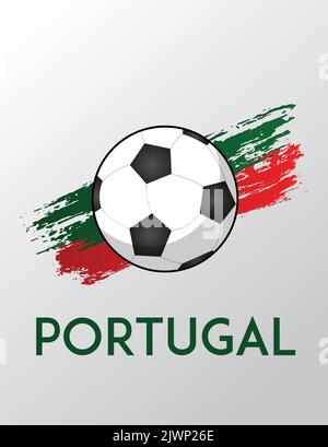 Drapeau portugais avec effet pinceau pour thème football Illustration de Vecteur