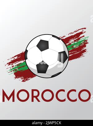 Drapeau marocain avec effet pinceau pour thème de football Illustration de Vecteur