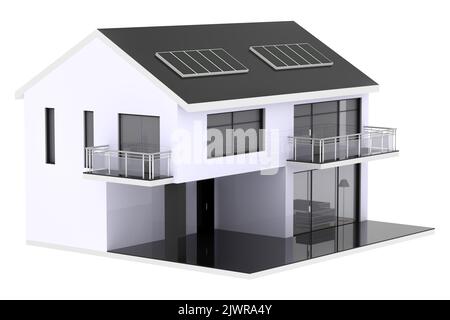 3D render of house isolé sur fond blanc Banque D'Images