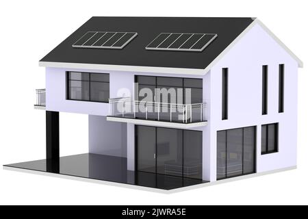 3D render of house isolé sur fond blanc Banque D'Images