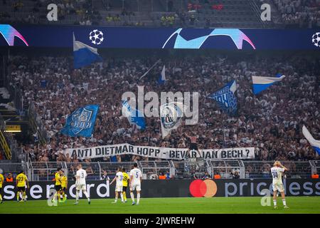 Dortmund, Allemagne. 06th septembre 2022. DORTMUND, ALLEMAGNE - SEPTEMBRE 6 : les supporters du FC Copenhague lors du match G de la Ligue des champions de l'UEFA entre Borussia Dortmund et le FC Copenhague au parc signal Iduna sur 6 septembre 2022 à Dortmund, Allemagne (photo de Marcel ter Bals/Orange Pictures) Credit: Orange pics BV/Alay Live News Banque D'Images