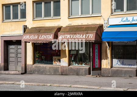 Salon de massage thaïlandais dans une ancienne librairie d'antiquaires dans le quartier d'Alppila à Helsinki, en Finlande Banque D'Images