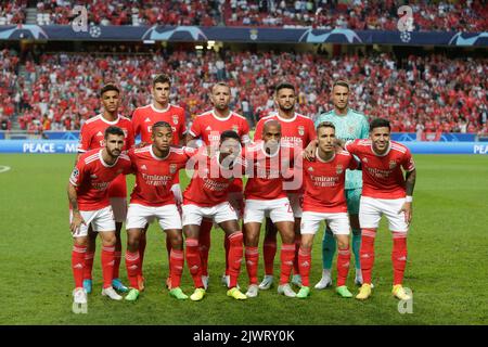 Lisbonne, Portugal. 06th septembre 2022. La ligne de SL Benfica lors du match H du groupe de la Ligue des champions de l'UEFA entre SL Benfica et Maccabi Haifa, à Lisbonne, Portugal, le 06 septembre, 2023 (Foto: Valter Gouveia/Sports Press photo/C - DÉLAI D'UNE HEURE - ACTIVER FTP SEULEMENT SI LES IMAGES DE MOINS D'UNE HEURE - Alay) crédit: SPP Sport Press photo. /Alamy Live News Banque D'Images