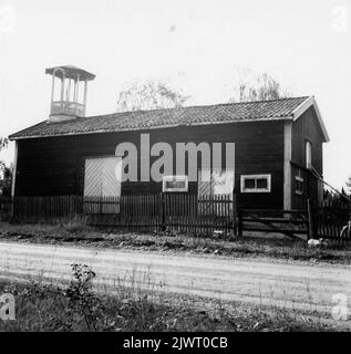 Cabane à bétail dans les limites de la ville. 'Le bétail de Luthen' à Bönavägen. Fäbodstuga inom stadens gränser. 'Luthens fäbodar' vid Bönavägen. Banque D'Images