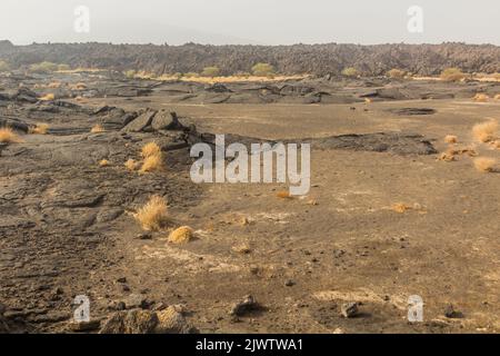 Champ de lave au volcan Erta Ale dans la dépression d'Afar, en Éthiopie Banque D'Images