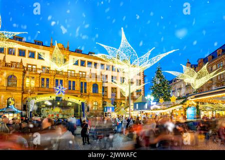 Marché de Noël, Wiesbaden, Allemagne Banque D'Images