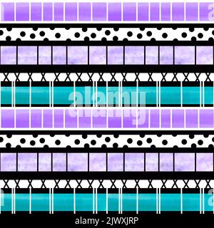 Motif à pois ethnique sans couture aquarelle pour l'emballage de papier et de vêtements imprimés, accessoires et tissus pour enfants et textiles de cuisine et Banque D'Images