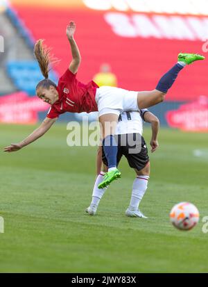 Oslo, Norvège 06 septembre 2022, Guro Reiten de Norvège en action pendant le match de qualification de football féminin de la coupe du monde de la FIFA, groupe F entre la Norvège et l'Albanie au stade Ullevaal à Oslo, Norvège. Credit: Nigel Waldron/Alamy Live News Banque D'Images