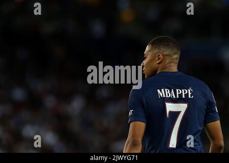 Paris, France. 06th septembre 2022. Kylian Mbappe du PSG lors du match de football du groupe H de la Ligue des Champions entre Paris Saint Germain et le FC Juventus au stade du Parc des Princes à Paris (France), 6 septembre 2022. Photo Federico Tardito/Insidefoto crédit: Insidefoto di andrea staccioli/Alamy Live News Banque D'Images