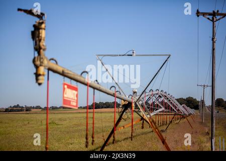 Système d'irrigation à pivot central de Zimmatic. Banque D'Images