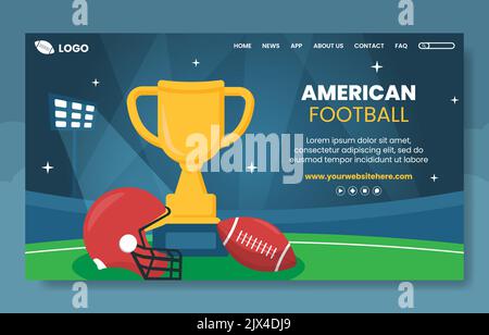 American football Sports Player social Media Landing page modèle dessin main dessin dessin dessin dessin dessin dessin dessin dessin dessin dessin animé Illustration de Vecteur