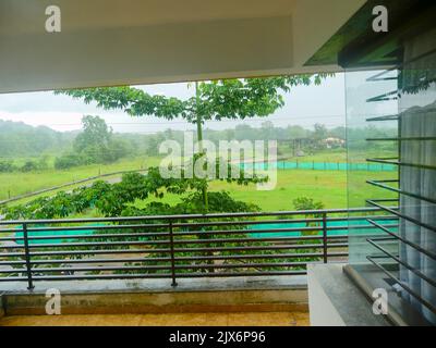 Bungalow ou maison de ferme vue intérieure en Inde. Banque D'Images