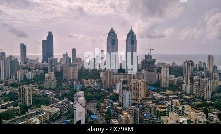 Mumbai, Maharashtra / Inde - 11 septembre 2018 : Sud Mumbai Tardeo zone angle supérieur vue aérienne Banque D'Images