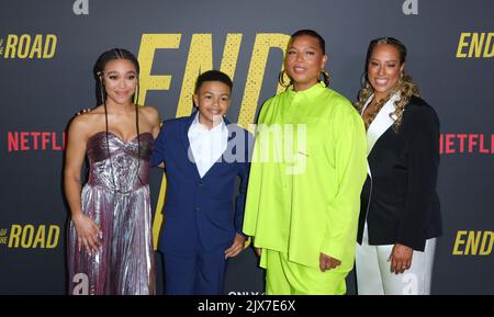 Hollywood, États-Unis. 06th septembre 2022. Milicent Shelton, Queen Latifah, Shaun Dixon, Mychala Faith Lee arrive à la première de LOS Angeles de L'EXTRÉMITÉ DE LA ROUTE qui s'est tenue au théâtre Tudum à Hollywood, CA le mardi, 6 septembre 2022 . (Photo de Juan Pablo Rico/Sipa USA) crédit: SIPA USA/Alay Live News Banque D'Images