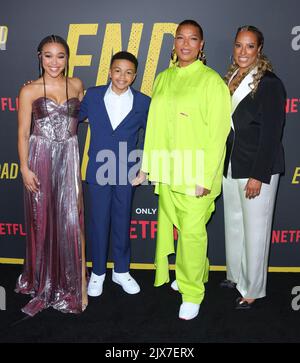 Hollywood, États-Unis. 06th septembre 2022. Milicent Shelton, Queen Latifah, Shaun Dixon, Mychala Faith Lee arrive à la première de LOS Angeles de L'EXTRÉMITÉ DE LA ROUTE qui s'est tenue au théâtre Tudum à Hollywood, CA le mardi, 6 septembre 2022 . (Photo de Juan Pablo Rico/Sipa USA) crédit: SIPA USA/Alay Live News Banque D'Images