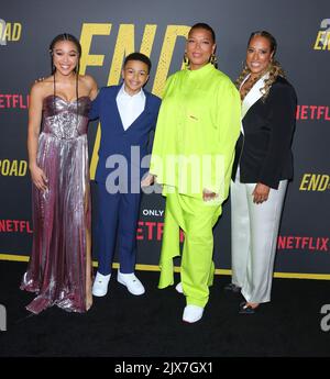 Hollywood, États-Unis. 06th septembre 2022. Milicent Shelton, Queen Latifah, Shaun Dixon, Mychala Faith Lee arrive à la première de LOS Angeles de L'EXTRÉMITÉ DE LA ROUTE qui s'est tenue au théâtre Tudum à Hollywood, CA le mardi, 6 septembre 2022 . (Photo de Juan Pablo Rico/Sipa USA) crédit: SIPA USA/Alay Live News Banque D'Images