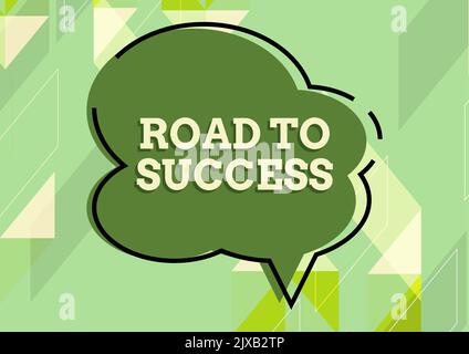 Écrire le texte d'affichage route à Successétudier vraiment dur améliorer vous-même pour atteindre des rêves souhaits. Les études de vitrine d'entreprise s'améliorent vraiment Banque D'Images