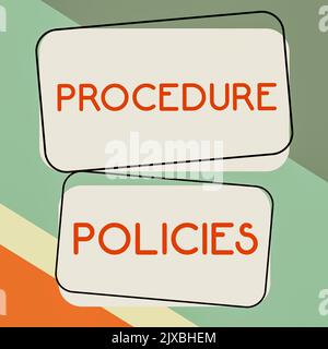 Inspiration montrant la procédure de signe PoliciesSteps aux principes directeurs règles et règlements. Présentation de l'entreprise étapes des principes directeurs règles et Banque D'Images