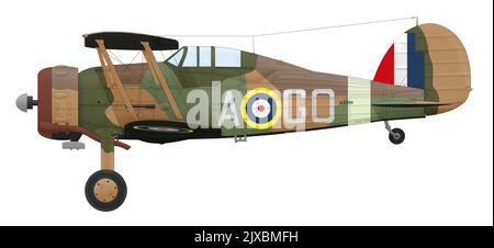 Gloster Gladiator Mk II (N2289, GO-A) du RAF du 94th Escadron, Aden, 1940 Banque D'Images