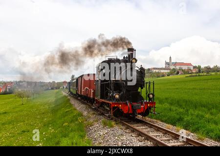 Train à vapeur Haertsfeld Schaettere train ferroviaire du musée de la locomotive à Neresheim en Allemagne Banque D'Images