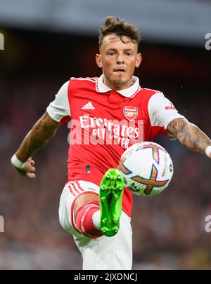 31 août 2022 - Arsenal v Aston Villa - Premier League - Emirates Stadium Arsenal's Ben White pendant le match au stade Emirates. Image : Mark pain / Alamy Banque D'Images