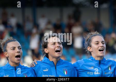 Ferrara, Italie contre la Roumanie qualification pour la coupe du monde des femmes Banque D'Images