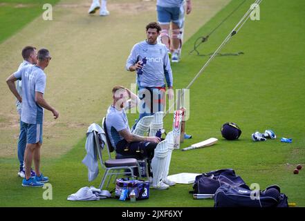 Au cours d'une session de filets au Kia Oval, Londres. Date de la photo: Mercredi 7 septembre 2022. Banque D'Images