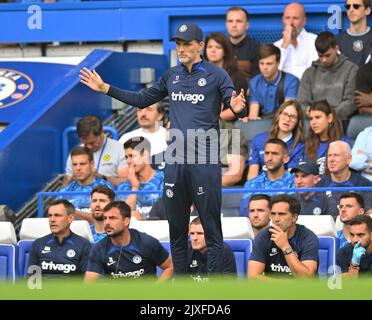 ***** PHOTO DU DOSSIER **** 03 Sep 2022 - Chelsea v West Ham United - Premier League - Stamford Bridge Formern Chelsea Manager Thomas Tuchel pendant le match à Stamford Bridge. Image : Mark pain / Alamy Live News Banque D'Images