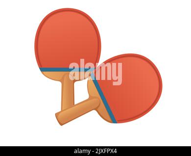 Pagaies de ping-pong en bois rouge raquettes de tennis de table équipement de sport illustration vectorielle isolée sur fond blanc Illustration de Vecteur