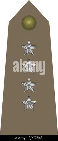 Epaule PAD de l'officier de l'OTAN pour le rang d'insigne DE KAPITAN (CAPITAINE) dans les Forces terrestres polonaises Illustration de Vecteur