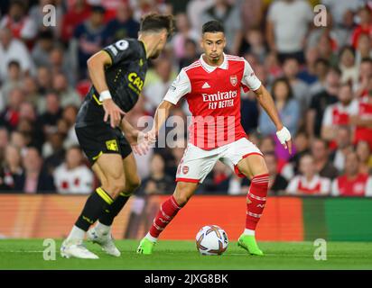 31 août 2022 - Arsenal v Aston Villa - Premier League - Emirates Stadium Gabriel Martinelli d'Arsenal pendant le match au stade Emirates. Image : Mark pain / Alamy Banque D'Images