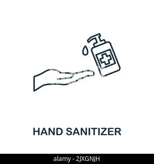 Icône désinfectant pour les mains. Élément simple de la nouvelle collection normalité. Icône d'assainisseur pour les mains monochrome remplie pour modèles, infographies et bannières Illustration de Vecteur