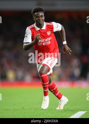 31 août 2022 - Arsenal v Aston Villa - Premier League - Emirates Stadium Arsenal's Bukayo Saka pendant le match au stade Emirates. Image : Mark pain / Alamy Banque D'Images