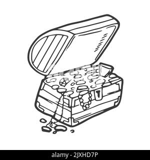 Contour du coffre au Trésor. Illustration vectorielle isolée Illustration de Vecteur