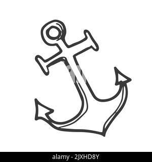 Ancrage de style Doodle dessiné à la main. Illustration vectorielle Illustration de Vecteur