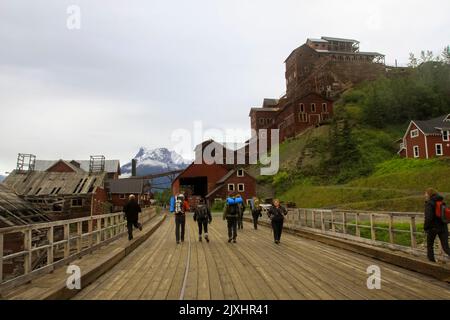 Kennecott, également connu sous le nom de Kennicott et Kennecott Mines, est un camp minier abandonné dans la région de recensement de Copper River, dans l'État américain de l'Alaska W Banque D'Images