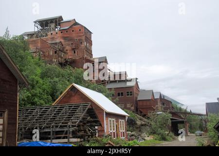 Kennecott, également connu sous le nom de Kennicott et Kennecott Mines, est un camp minier abandonné dans la région de recensement de Copper River, dans l'État américain de l'Alaska W Banque D'Images