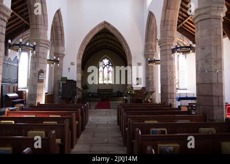 Monbucshire, Angleterre : août 2022 : Église Saint-Nicolas à Trelleck Banque D'Images