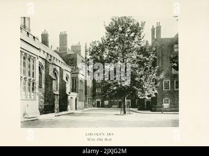 Lincoln's Inn — avec Old Hall du livre « un guide historique de Londres » par Taylor, George Robert Stirling Date de publication 1911 Éditeur Londres : J. M. Dent & Sons, ltd.; New York, E. P. Dutton & co. Banque D'Images