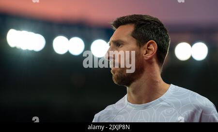 PARIS, FRANCE - SEPTEMBRE 06 : Lionel Messi de Paris Saint-Germain lors du match H de la Ligue des champions de l'UEFA entre Paris Saint-Germain et Juventus au Parc des Princes sur 6 septembre 2022 à Paris, France. (Photo de Sebastian Frej) Banque D'Images