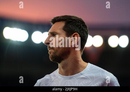 PARIS, FRANCE - SEPTEMBRE 06 : Lionel Messi de Paris Saint-Germain lors du match H de la Ligue des champions de l'UEFA entre Paris Saint-Germain et Juventus au Parc des Princes sur 6 septembre 2022 à Paris, France. (Photo de Sebastian Frej) Banque D'Images