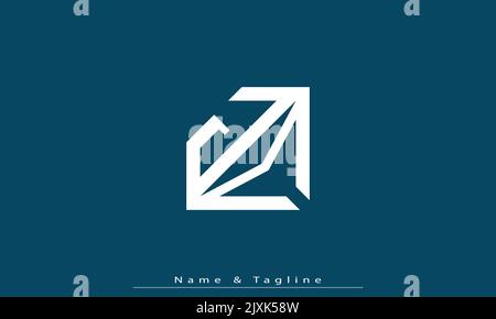 Lettres de l'alphabet initiales Monogram logo JM , MJ Illustration de Vecteur