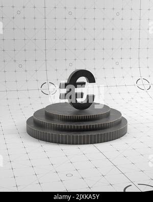 Un rendu 3D d'un vecteur d'icône d'argent Banque D'Images