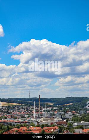 vue panoramique sur la ville d'ulm avec beau temps Banque D'Images