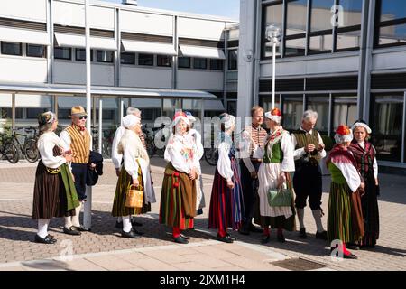 Robe traditionnelle d'Åland d'il y a 100 ans à Åland 100 anniversaire Célébrations à Mariehamn, Finlande sur 09.06.2022. Photo: Rob Watkins/Alay Banque D'Images