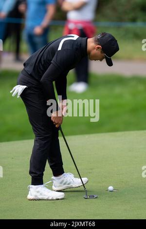 Lando Norris lors du championnat BMW PGA 2022 Celebrity Pro-Am au Wentworth Club, Virginia Water, Royaume-Uni, 7th septembre 2022 (photo de Richard Washbrooke/News Images) Banque D'Images