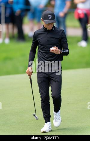 Lando Norris lors du championnat BMW PGA 2022 Celebrity Pro-Am au Wentworth Club, Virginia Water, Royaume-Uni, 7th septembre 2022 (photo de Richard Washbrooke/News Images) Banque D'Images